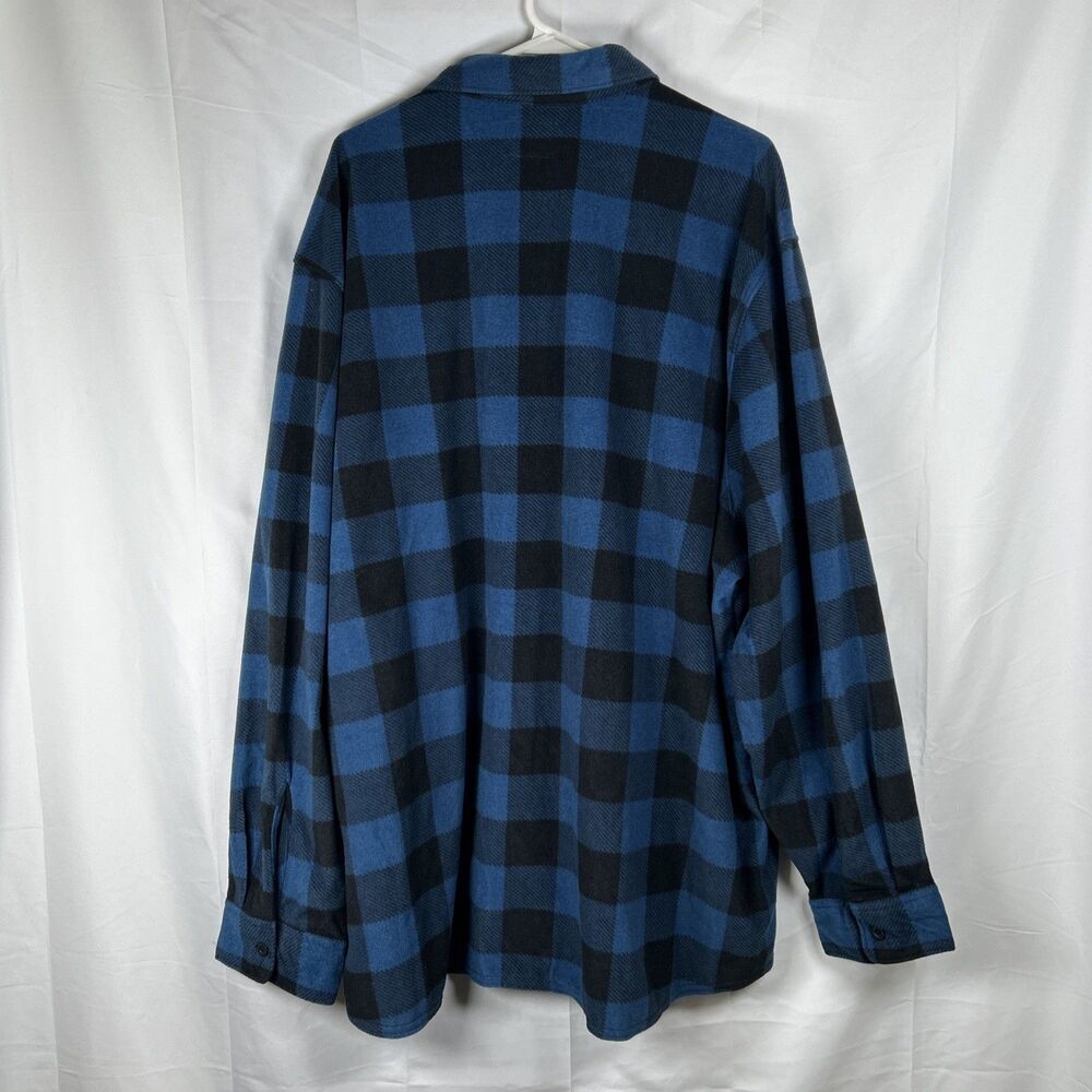 Wrangler Fleece Buffalo Plaid Shirt Mens 3XL Blue Black Soft Shacket Flannel - Picture 3 of 9